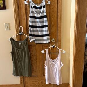 Old Navy Black, Olive, and Light Pink Tank Tops